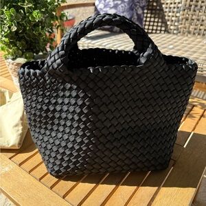 Black Woven Tote Bag